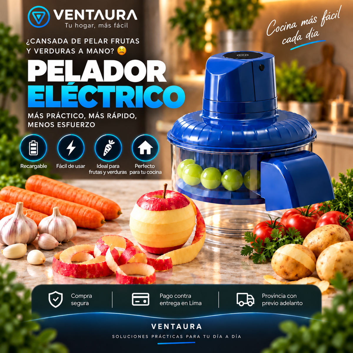 PELADOR DE FRUTAS Y VERDURAS MULTIFUNCIONAL